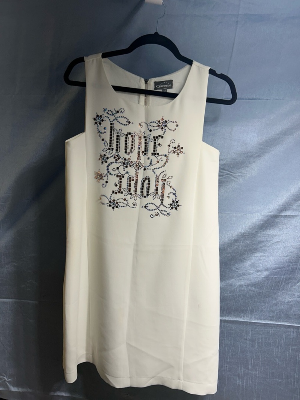 Queenie White Embellished Sleeveless  Dress Size 2